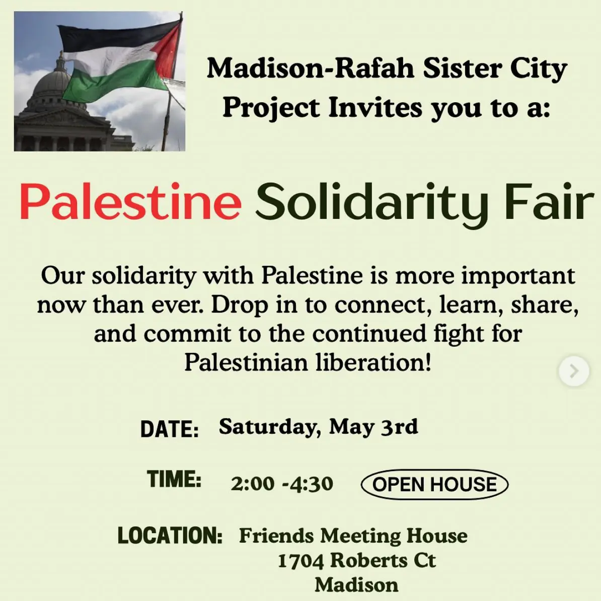 May 3, 2025: Palestine Solidarity Fair